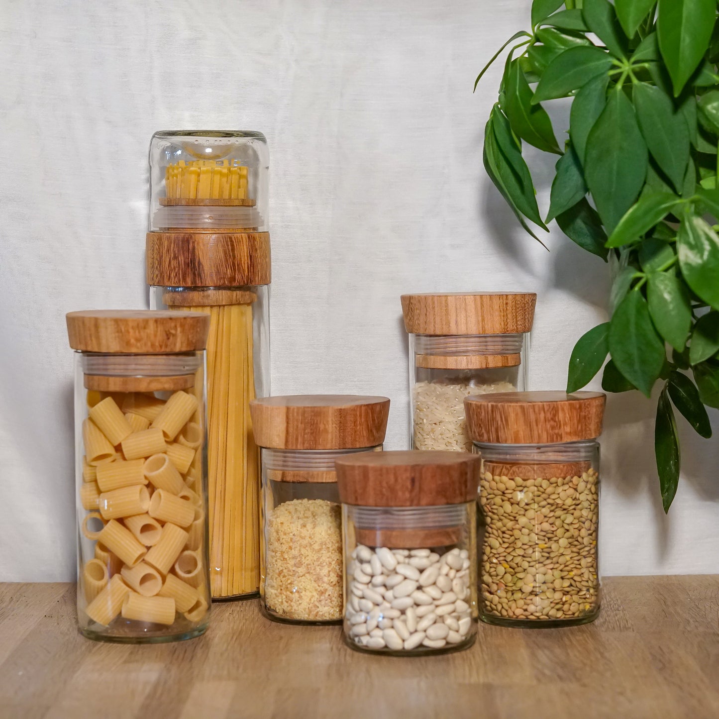 Handgemaakte Mdalasini voorraadpotten & Vanila Spaghettipot van gerecycled glas - Cadeaupakket