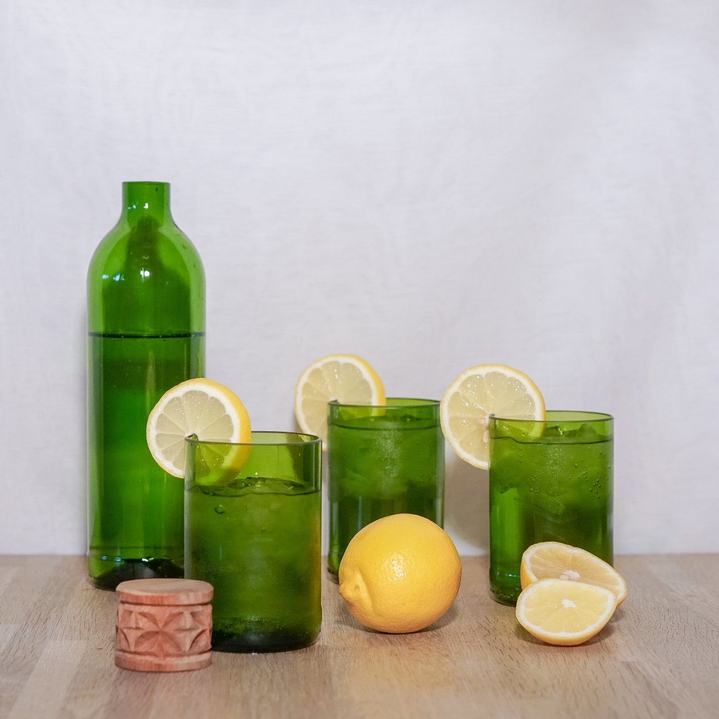 Handgemaakte Dafu Drinkglazen & Kitale Karaf - Gerecycled glas