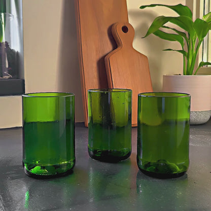 Handgemaakte Dafu tall drinkglazen | set van 3 - Gerecycled glas